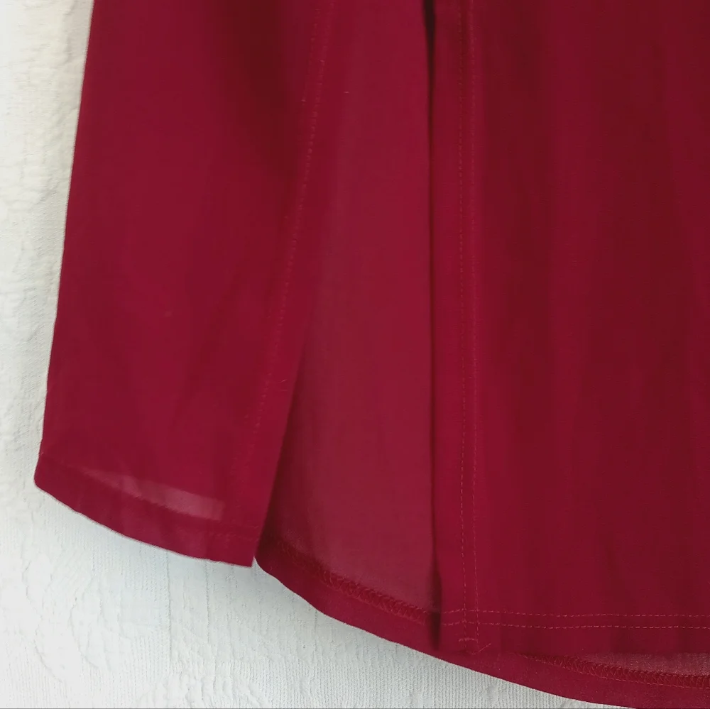 Mint Snow Sheer Red Goddess Maxi Skirt High Thigh Skirts Sexy Dancing Resortwear - Picture 4 of 11